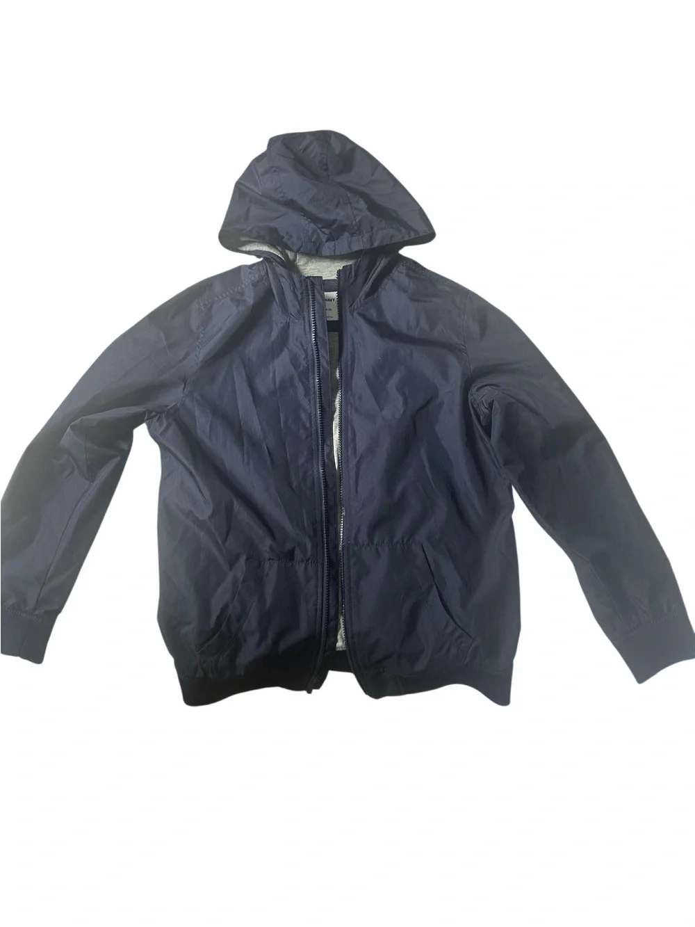 Old Navy Navy Hooded Windbreaker Jacket with Gray Lining